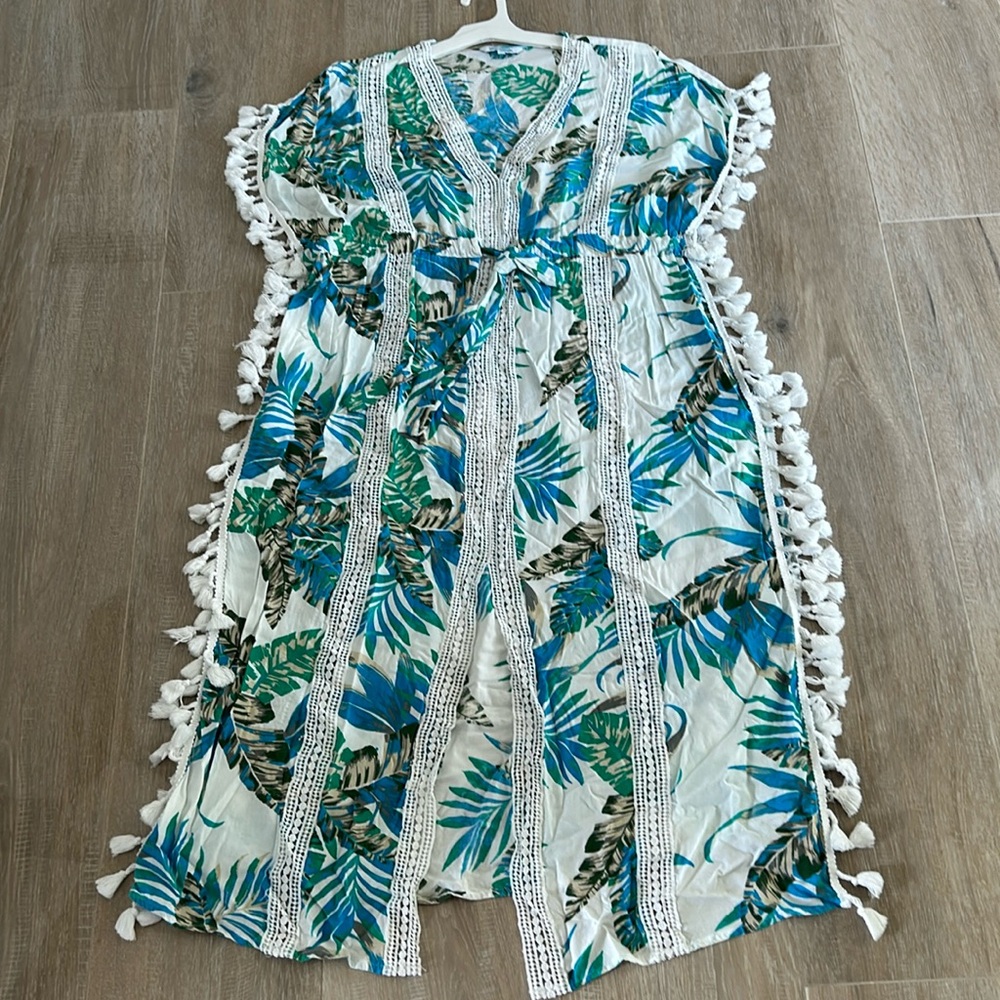 Blue Island Swimsuit Coverup Aquamarine Midi Length Medium